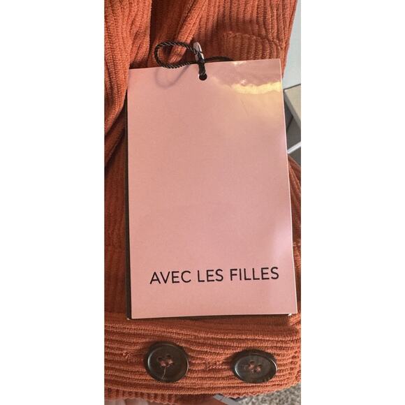 Avec Les Filles Corduroy Cropped Shacket Sz L Oversized Workwear Utility Jacket - Picture 12 of 12